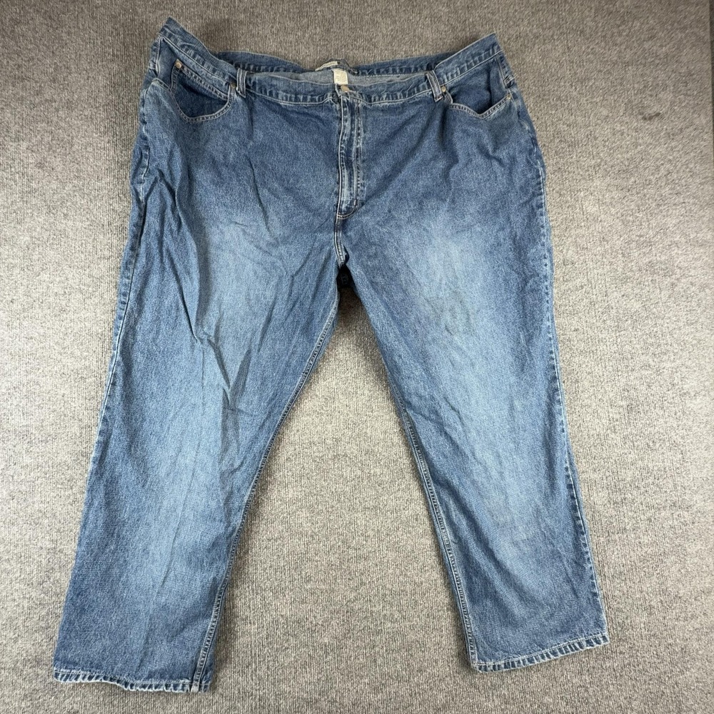 St. John's Bay Jeans Womens 3X Medium Wash Blue High Rise Relaxed Straight Denim